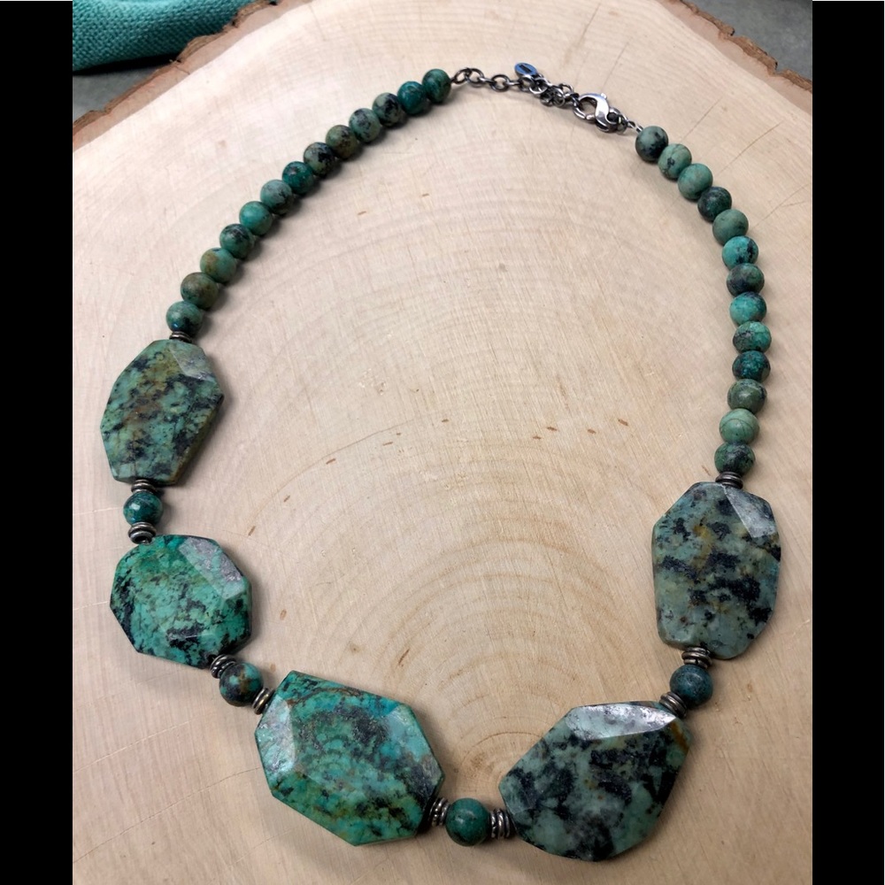 Barse Chryscolla Stone Necklace